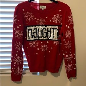 ✨Christmas naughty/nice sequin sweater red